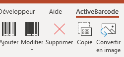 ActiveBarcode: Complément de code-barres pour Microsoft® PowerPoint® 365, 2021, 2019, 2016, 2013, 2010