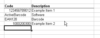 Etiquettes de code à barres avec données importées