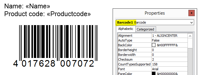 Barcode, Word