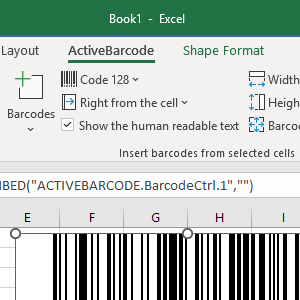Excel<br>Add-in de code à barres