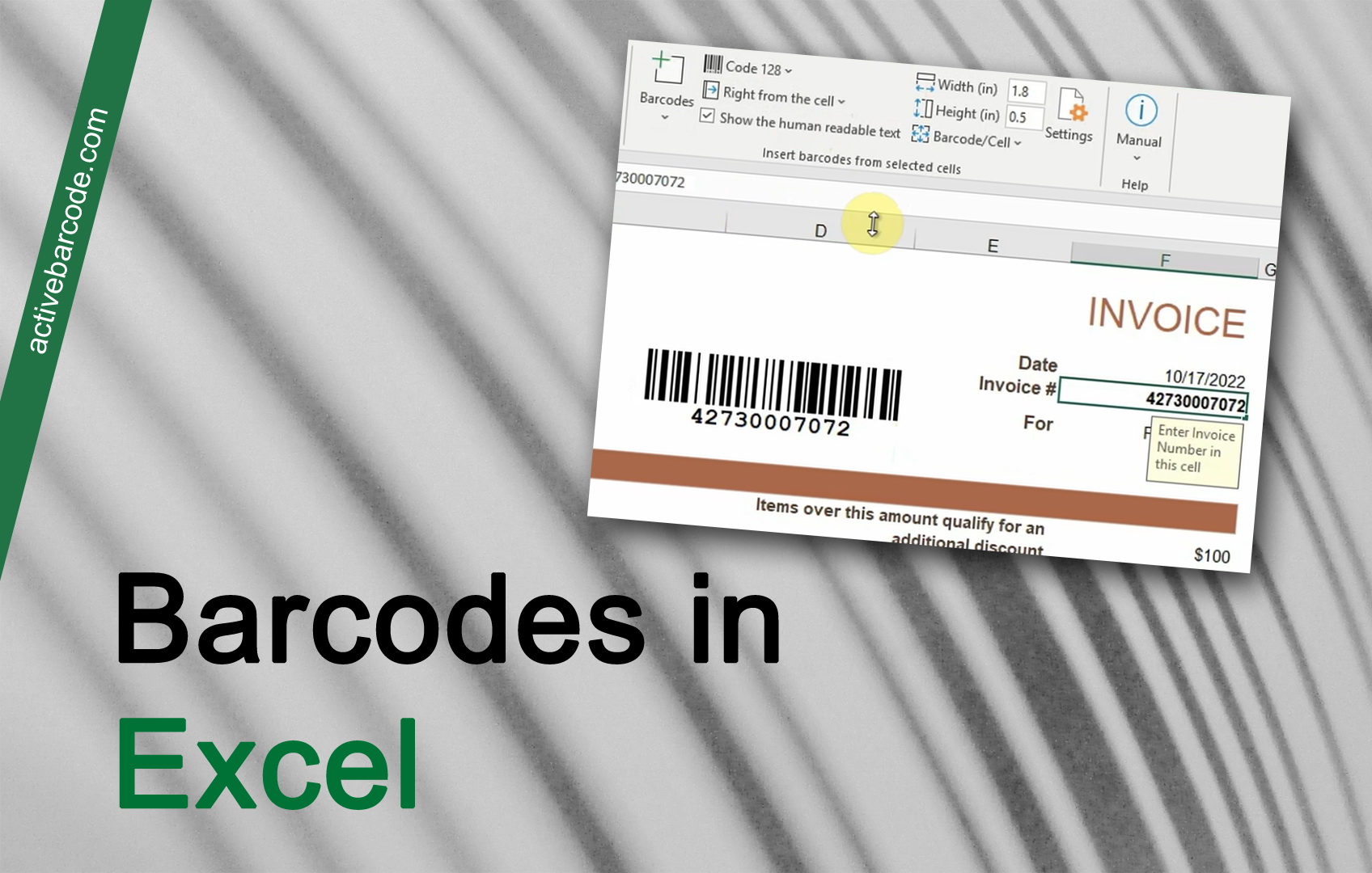 ActiveBarcode: Associez le contenu d'une cellule à un code-barres.