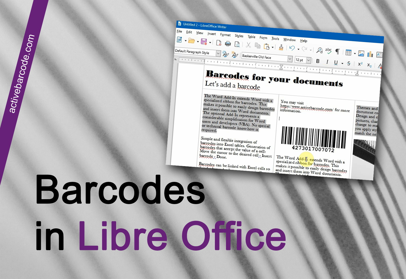 ActiveBarcode: Comment ajouter un code-barres aux documents LibreOffice ou OpenOffice.