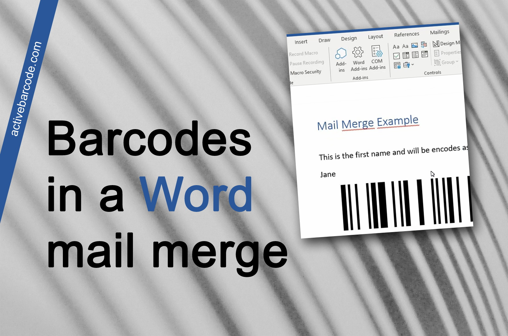 ActiveBarcode: Comment ajouter un code-barres à une fusion de courrier existante.